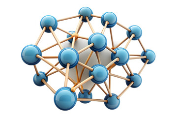 3D AI Driven Neural Network Elements Concept: Abstract Vector Illustration of Interconnected Nodes and Pathways Symbolizing AI Learning and Adaptation on White Background