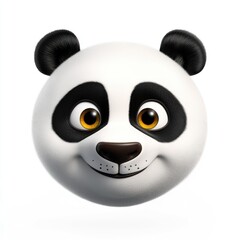 Fototapeta premium A charming panda face with bright eyes in a playful, cartoonish design