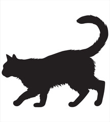 silhouette cat vector,Cat Silhouette Vector