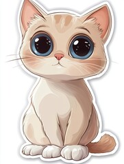 Fototapeta premium sticker of a cute Cat with large eyes 