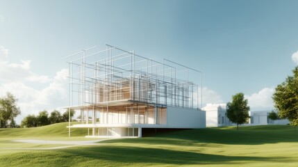 Naklejka premium Transforming a Luxury Villa: Reinforced Structure and Open-Concept 3D Design