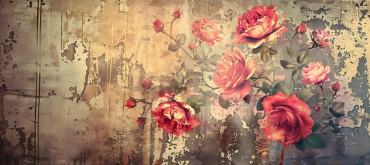 A Textured Background with Flowers