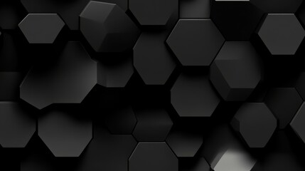 Fototapeta premium seamless pattern, An abstract background featuring a pattern of black hexagons, creating a modern and dynamic visual aesthetic for various designs.