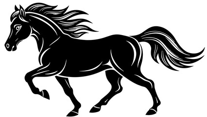 Running horse vector art illustration