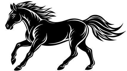 Running horse vector art illustration