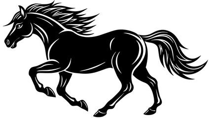 Running horse vector art illustration
