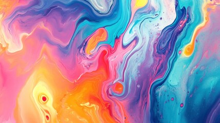 Colorful abstract painting background. Liquid marbling paint background. Fluid painting abstract texture. Intensive colorful mix of acrylic vibrant colors , ai