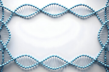 3D AI Powered Bioinformatics Border Frame - Genetic Research and Precision Concept - Isolated on White Background