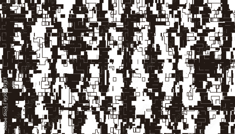 Poster black and white abstract pixel effect pattern for design element. modern background for digital desi