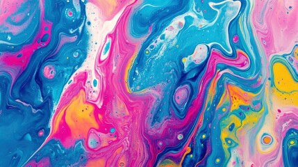 Naklejka premium Colorful abstract painting background. Liquid marbling paint background. Fluid painting abstract texture. Intensive colorful mix of acrylic vibrant colors , ai