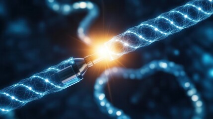 Surreal image of a colonoscopy scope transforming into a pathway of light, symbolizing hope and prevention, Colorectal Cancer Screening, Hope in Medicine