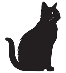silhouette cat vector,Cat Silhouette Vector