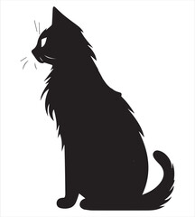 silhouette cat vector,Cat Silhouette Vector