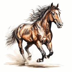 Fototapeta premium the AI Image Generator, horse running, isolated