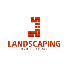 Naklejka premium Letter J Landscaping logo on white background