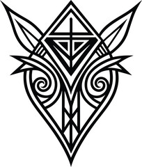 tribal tattoo abstract line art illustration black and white