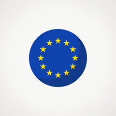 Circular flag of European Union. Flat design style.
