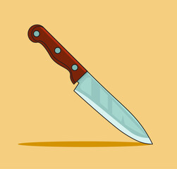 Floating Knife Cartoon Vector Illustration