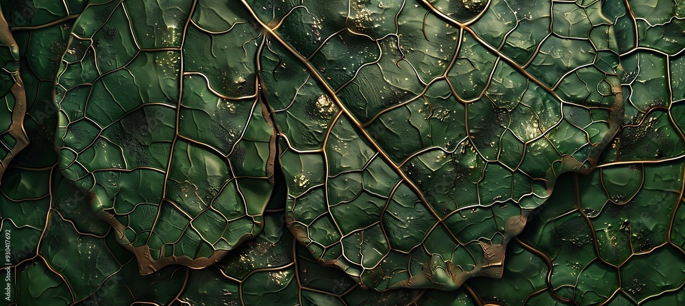Poster green leaf texture embedded in a background