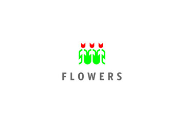 Template logo design solution with simple flowers image
