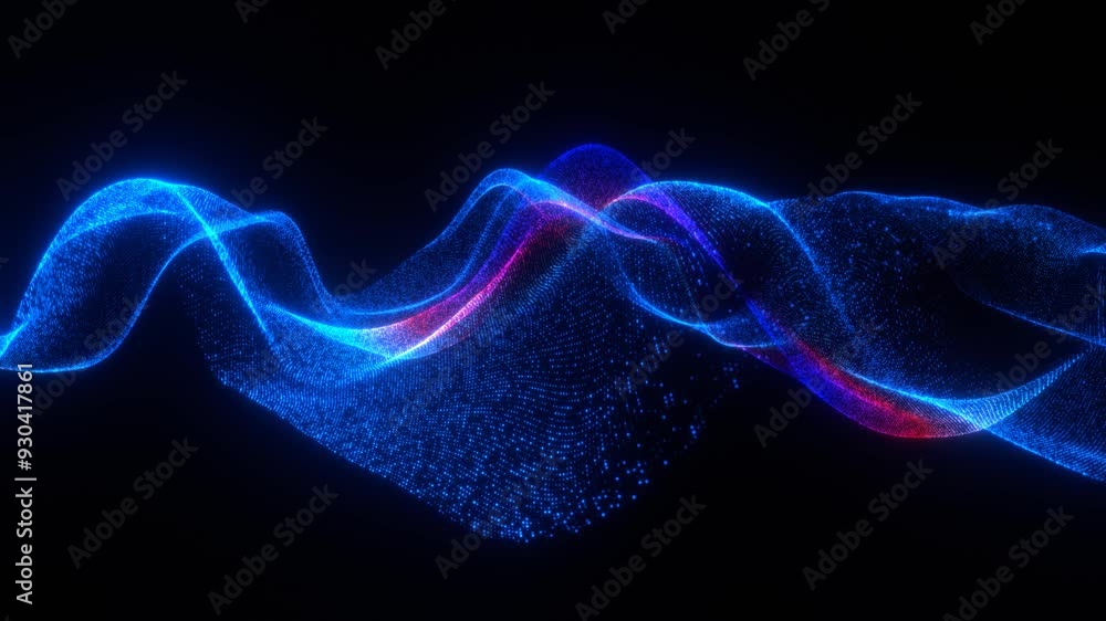Poster abstract motion background with blue and red lights loop