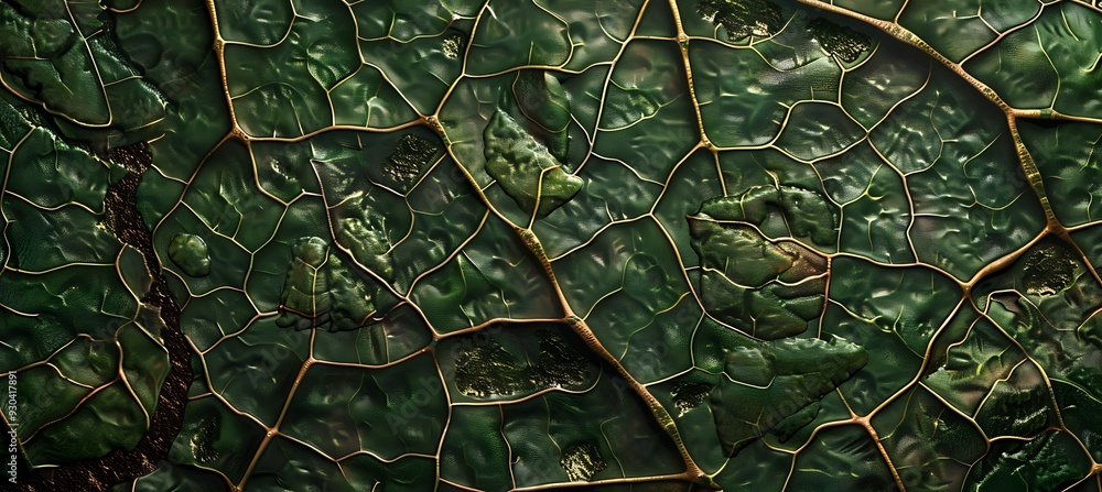 Poster green leaf texture embedded in a background