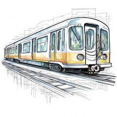Fototapeta premium the AI Image Generator, tram in the city