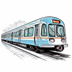 Naklejka premium the AI Image Generator, tram in the city