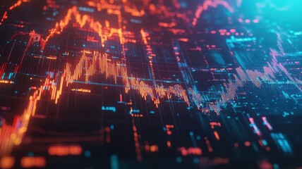 Obraz premium Stock market analysis, illustrating new financial tools