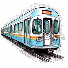 Naklejka premium the AI Image Generator, tram in the city