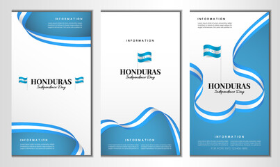 Honduras Independence Day. Banner set. Vector Illustration
