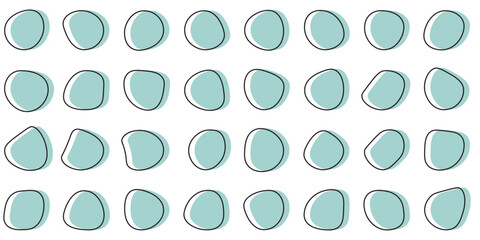 Random blob circles silhouette icon set. An arrangement of black organic shapes. Isolated on a white background.