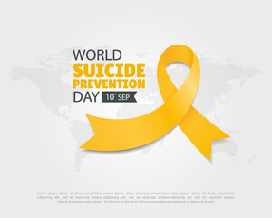 Vector Illustration of world suicide prevention day. Awareness Ribbon.
