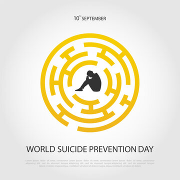 Vector Illustration of world suicide prevention day.
