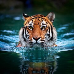 Fototapeta premium tiger in the river