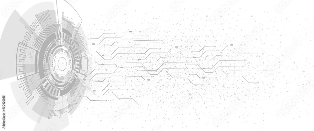 Poster gray background. abstract technological background with various technological elements. structure pa
