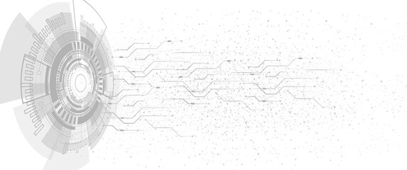 gray background. Abstract technological background with various technological elements. Structure pattern technology backdrop. Vector illustration.	