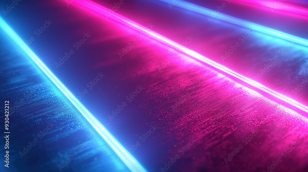 Poster dynamic neon lights create a futuristic and vibrant atmosphere, enhancing creativity and energy in a