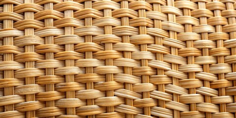 Close-up of intricate rattan texture pattern in natural light