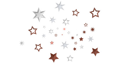 Celestial Christmas Plummet: Dynamic 3D Illustration of Falling Festive Celestial Objects