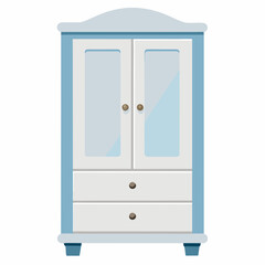 Wardrobe with drawers isolated on white, wardrobe vector illustration, furniture vector art, wardrobe silhouette, drawers icon, wardrobes line art, eps