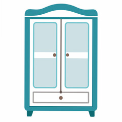 Wardrobe with drawers isolated on white, wardrobe vector illustration, furniture vector art, wardrobe silhouette, drawers icon, wardrobes line art, eps