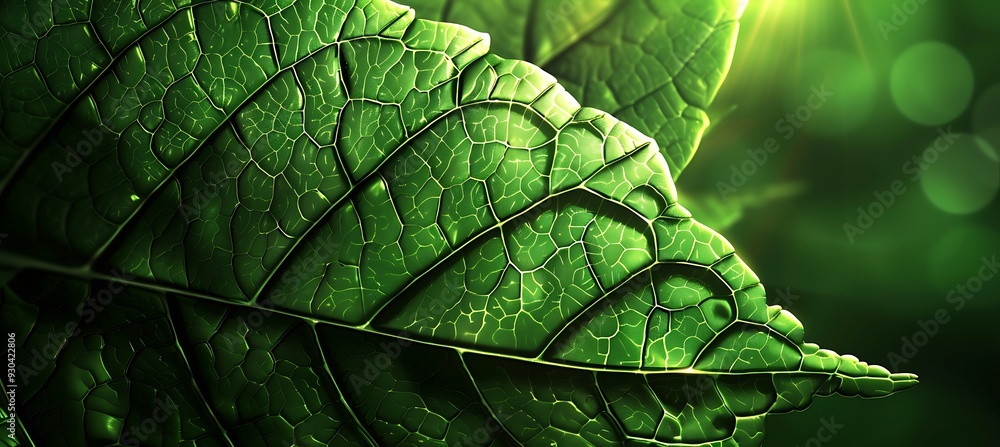 Poster a background image with the textures of a green leaf