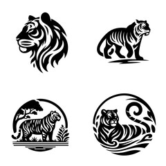 Tiger icon silhouette