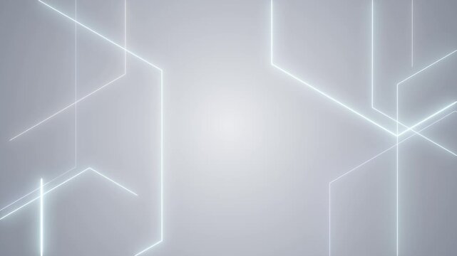 Abstract laser lines glow neon white tone technology style background.