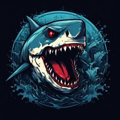 Naklejka premium the AI Image Generator, vampire face with flames