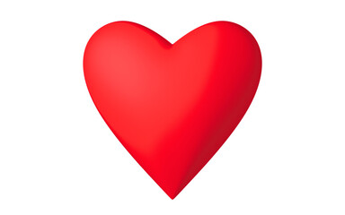 Illustration of red heart isolated on transparent background