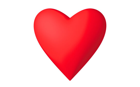 Illustration of red heart isolated on transparent background