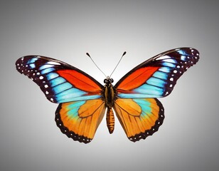 Fototapeta premium Colorful painted butterfly with wings spread out flying. Ai generated image.