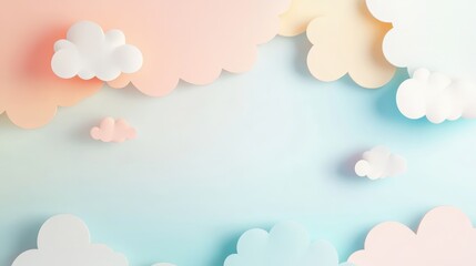 Obraz premium A serene pastel background featuring stylized clouds in soft colors.